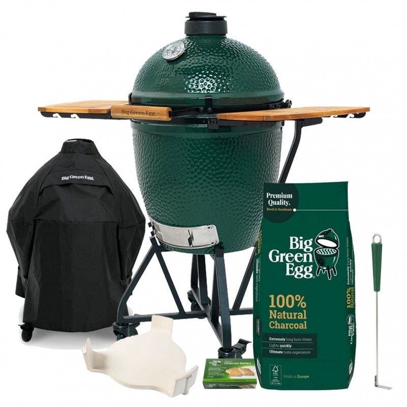 Big Green Egg Pack Large promotion 50 ans  - Chariot + Tablettes - Egg - ConvEGGtor - Charbon - Housse - Allume feux - Racloire à cendre